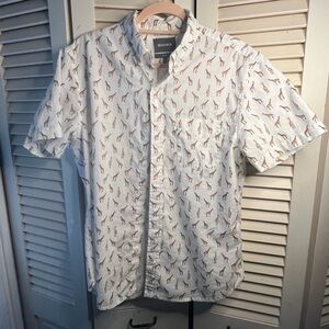 🦒Bonobos Riviera Men`s Short Sleeve Shirt Fun Giraffe Print Button Down